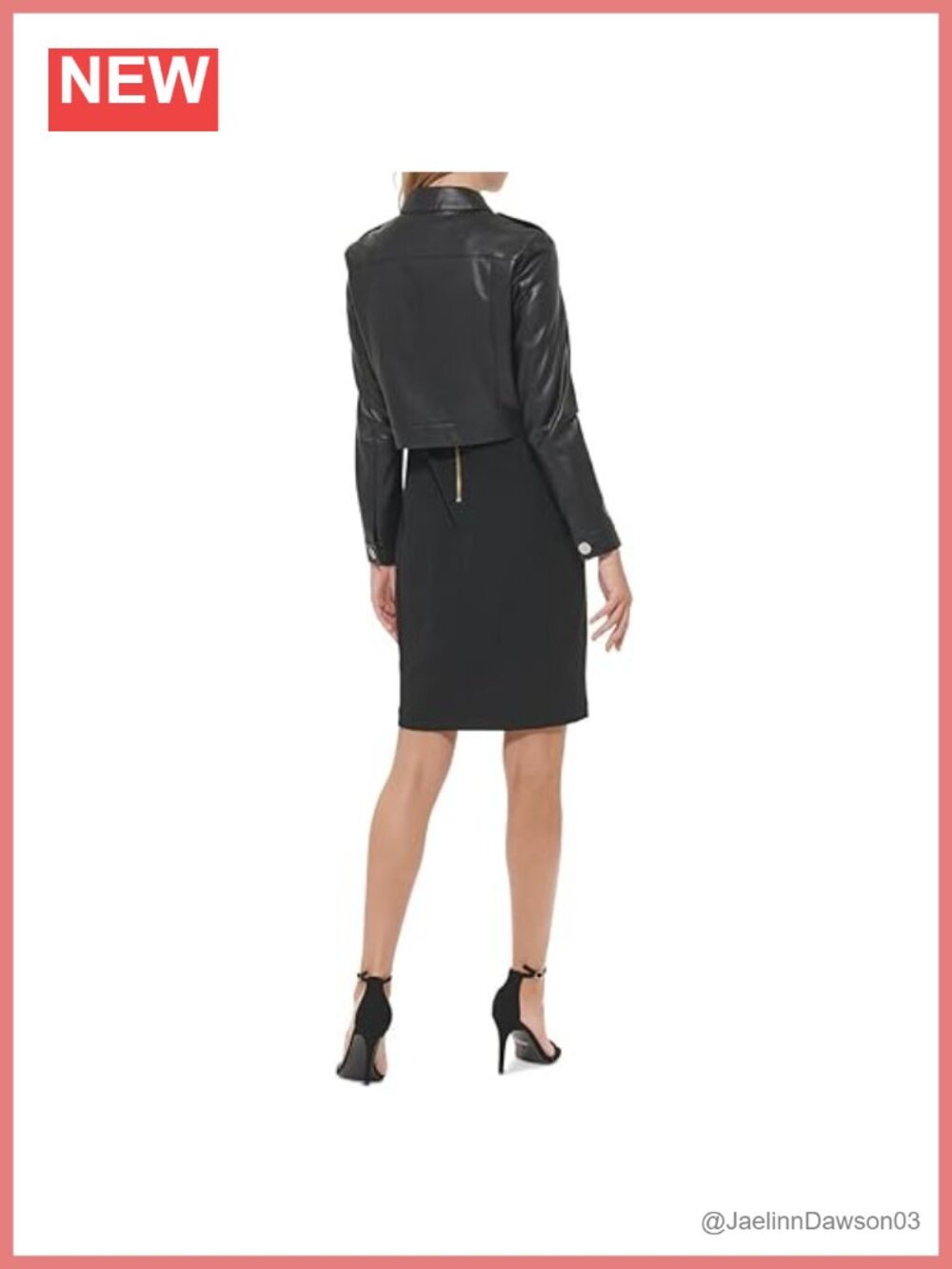 Long Sleeve Collared Button Front Cropped Jacket - Picture 2 of 2
